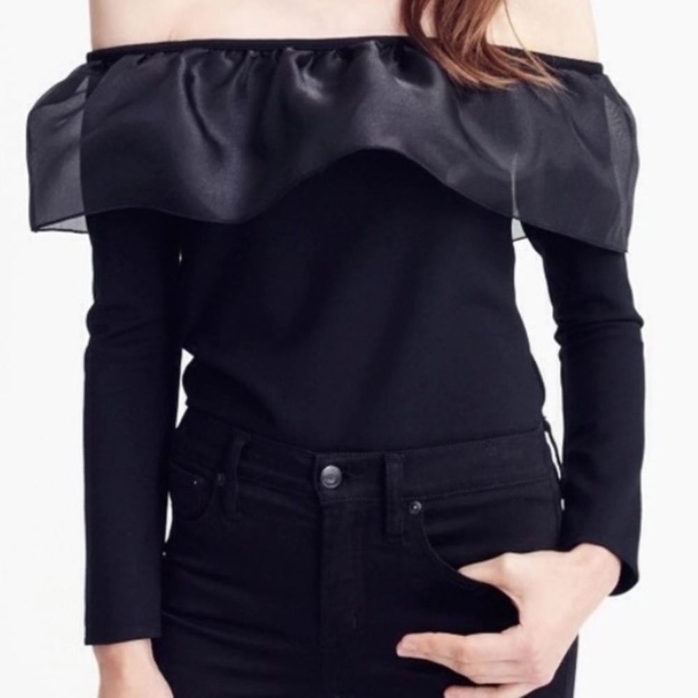 J. Crew Off-the-Shoulder Organza Ruffle Top